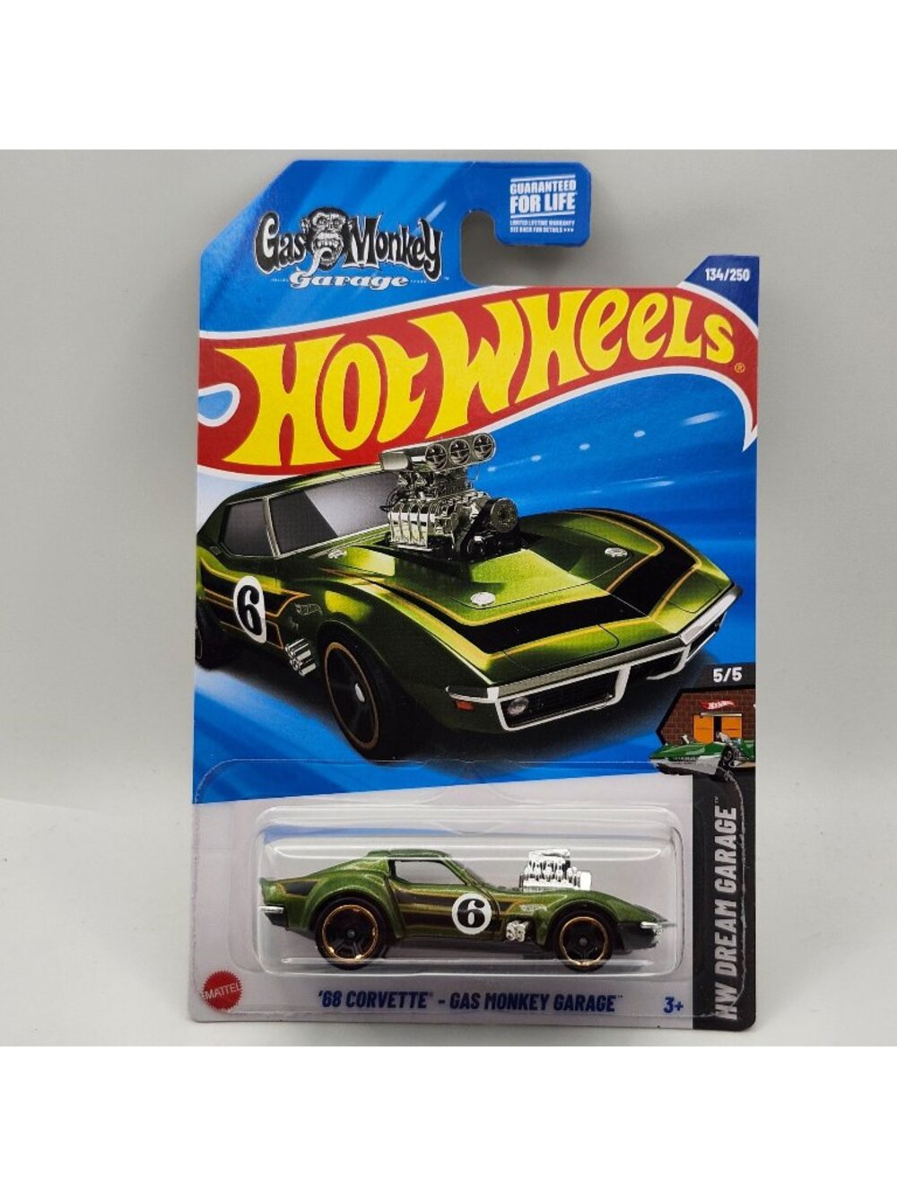 Hot Wheels 68 Corvette Gas Monkey Garage Green HW Dream Garage 5/5 134/250